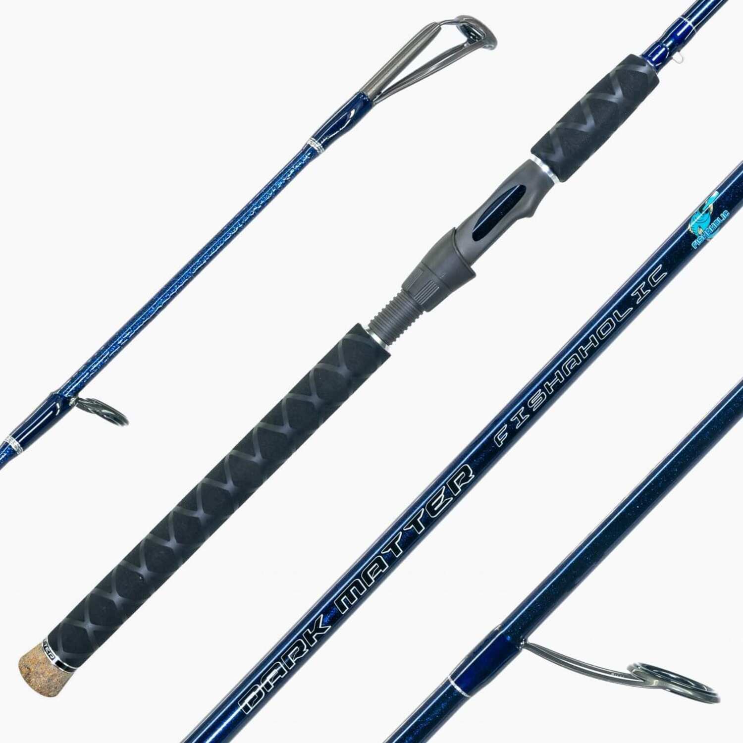blue fishing poles Dark Matter Fishaholic Inshore Spinning Rods – Dark Matter Fishing