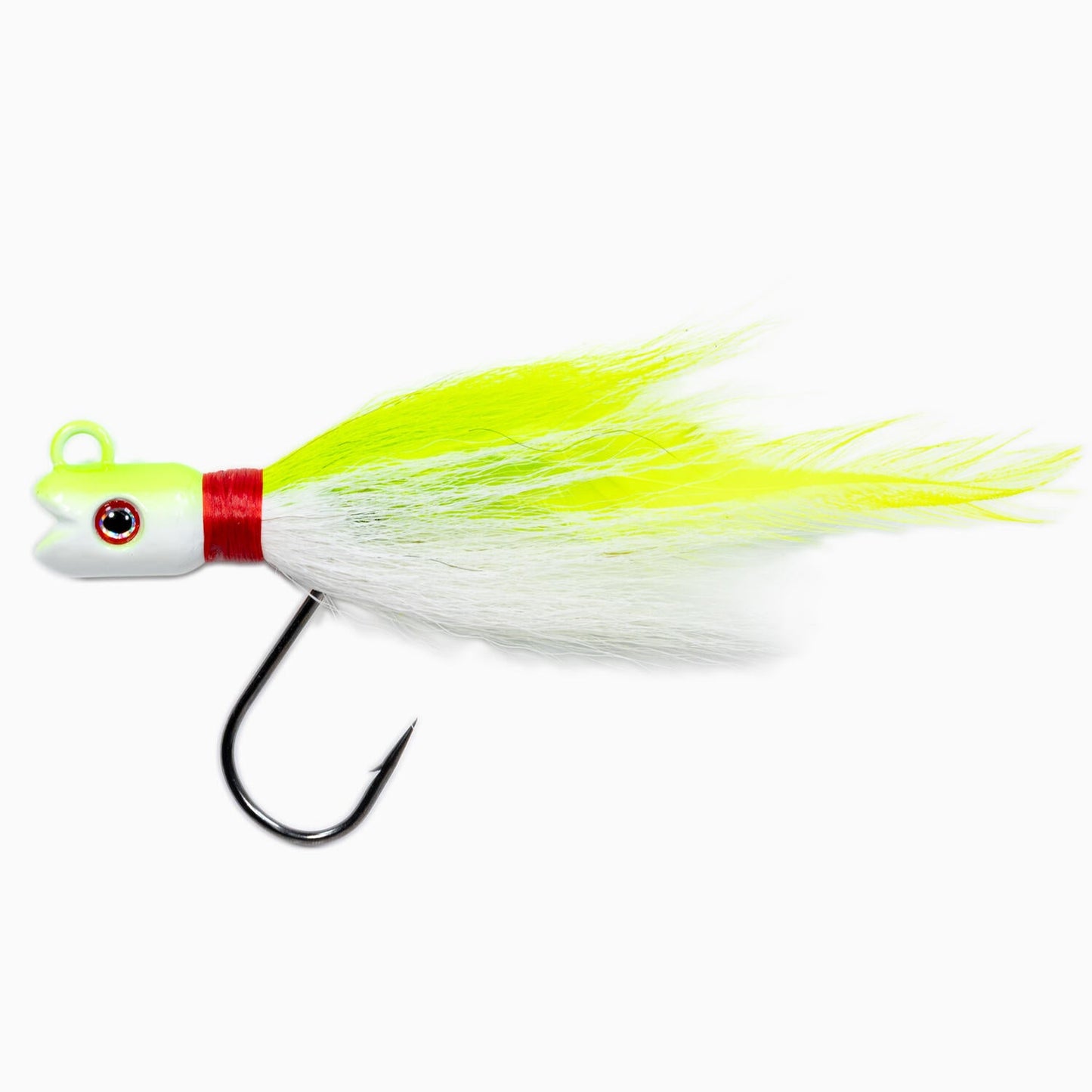 Dark Matter John Skinner Swing Hook Striped Bass Bucktails Chartreuse White