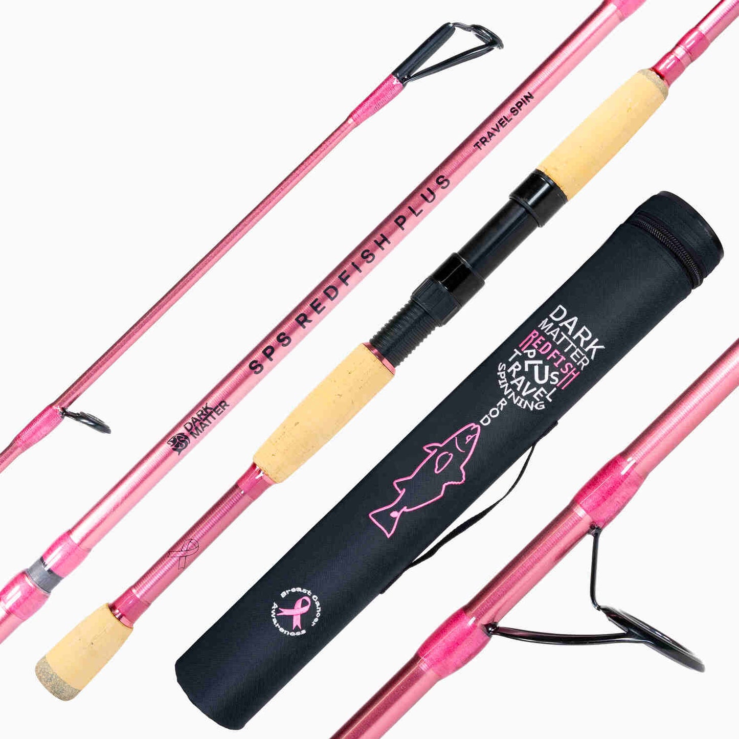 Dark Matter Breast Cancer Awareness SPS Inshore Redfish Plus Travel Spinning Rod