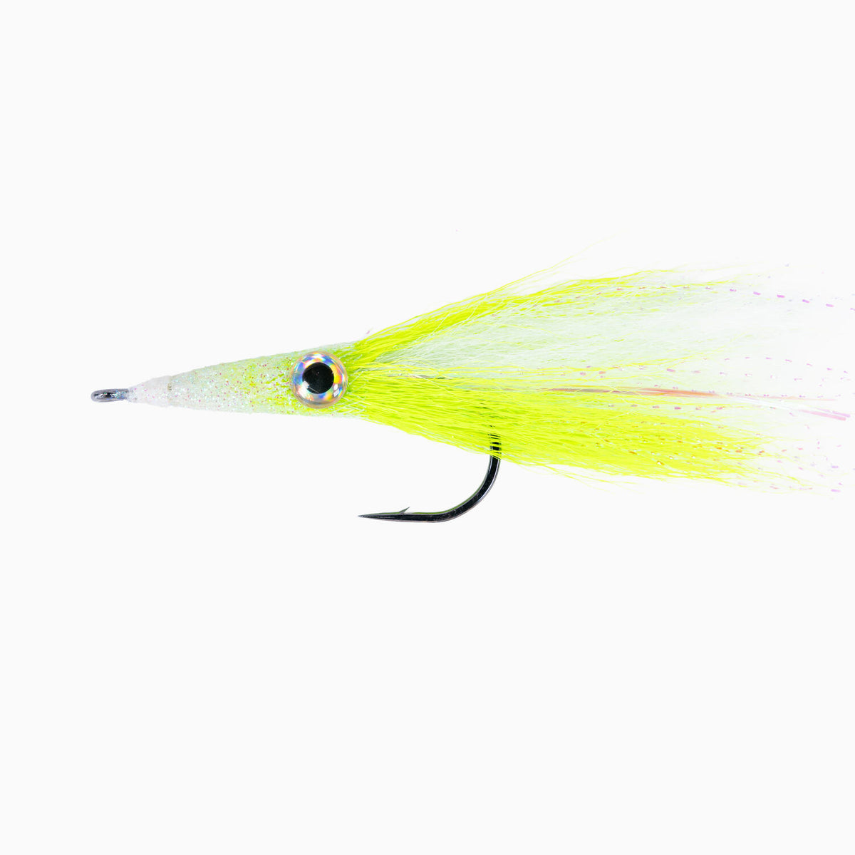 Dark Matter Bucktail Teasers Triangle Chartreuse/White