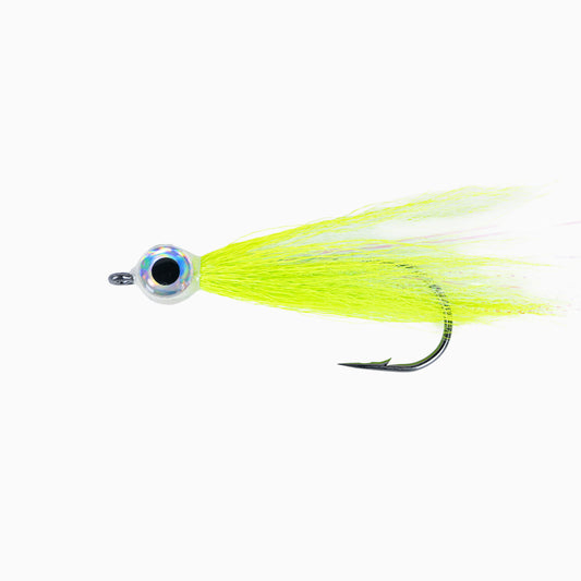 Dark Matter Bucktail Teasers Circle Chartreuse/White